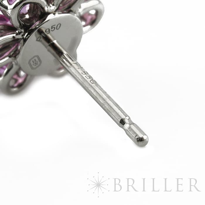 HARRY WINSTON ハリー・ウィンストン フォーゲットミーノット ピンクサファイア イヤスタッズ ピアス プラチナ ピンクサファイア ダイヤモンド EAPSP1MFLRFMN 10