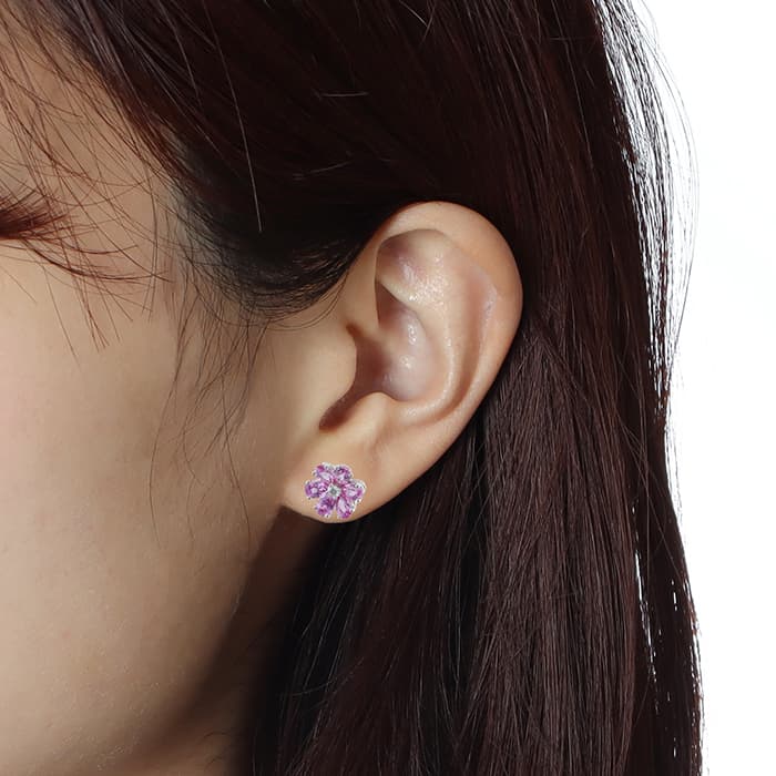 HARRY WINSTON ハリー・ウィンストン フォーゲットミーノット ピンクサファイア イヤスタッズ ピアス プラチナ ピンクサファイア ダイヤモンド EAPSP1MFLRFMN 13