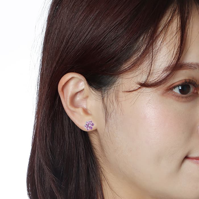 HARRY WINSTON ハリー・ウィンストン フォーゲットミーノット ピンクサファイア イヤスタッズ ピアス プラチナ ピンクサファイア ダイヤモンド EAPSP1MFLRFMN 14