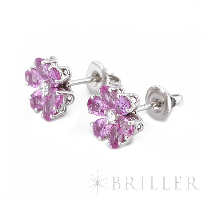 HARRY WINSTON ハリー・ウィンストン フォーゲットミーノット ピンクサファイア イヤスタッズ ピアス プラチナ ピンクサファイア ダイヤモンド EAPSP1MFLRFMN 4