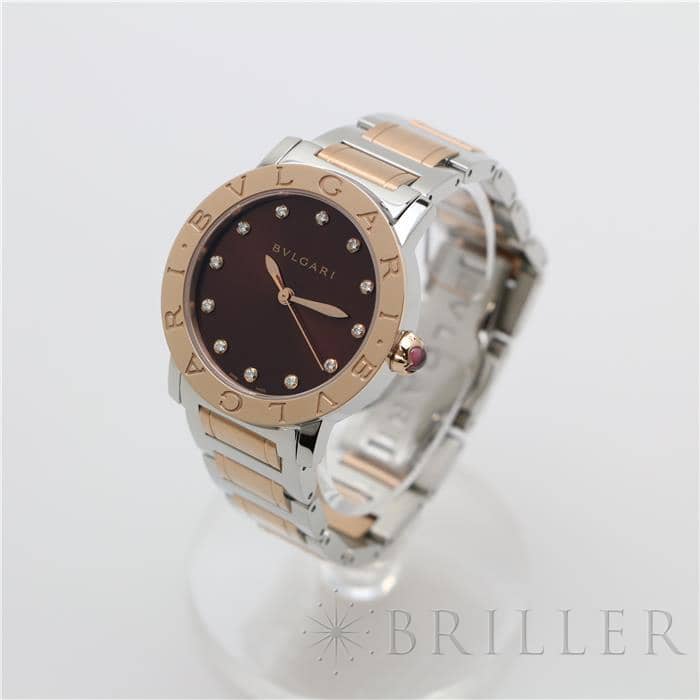 BVLGARI ブルガリ ブルガリ・ブルガリ ブラウン 12Pダイヤ BBL33C11SPG/12 1