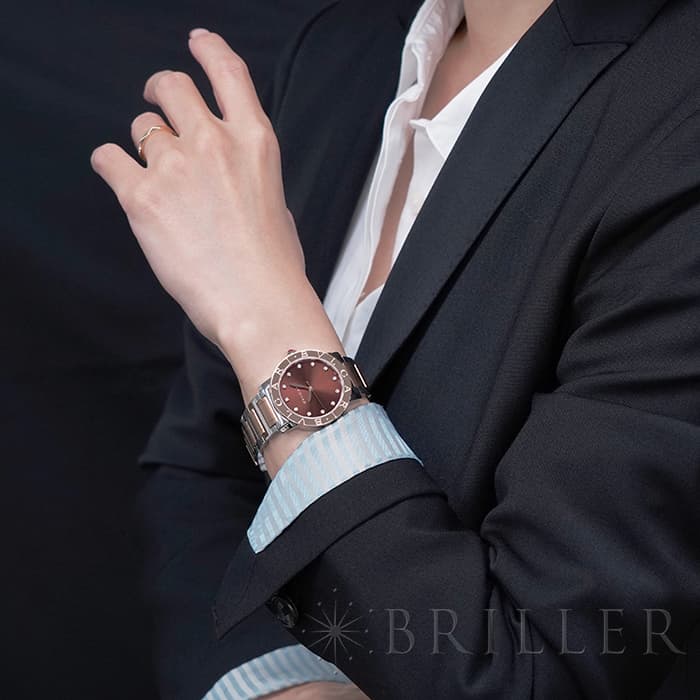 BVLGARI ブルガリ ブルガリ・ブルガリ ブラウン 12Pダイヤ BBL33C11SPG/12 29