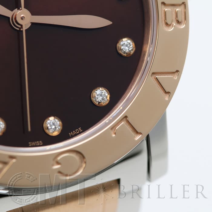 BVLGARI ブルガリ ブルガリ・ブルガリ ブラウン 12Pダイヤ BBL33C11SPG/12 4