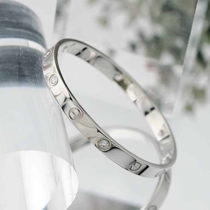 CARTIER カルティエ ラブ ブレスレット クラシックモデル ホワイトゴールド  6ダイヤモンド 17号 2