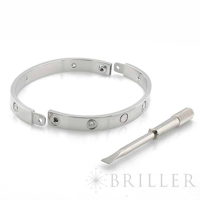 CARTIER カルティエ ラブ ブレスレット クラシックモデル ホワイトゴールド  6ダイヤモンド 17号 6