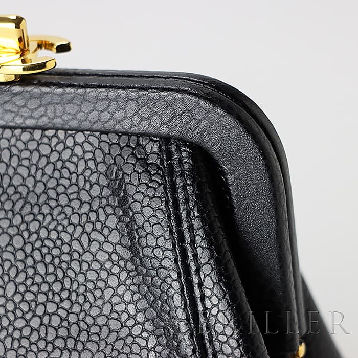 CHANEL シャネル その他 がま口ポーチ キャビアスキン ブラック 11