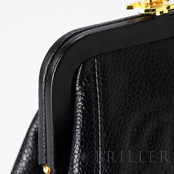 CHANEL シャネル その他 がま口ポーチ キャビアスキン ブラック 26