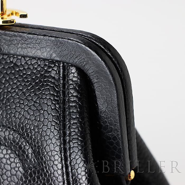 CHANEL シャネル その他 がま口ポーチ キャビアスキン ブラック 27