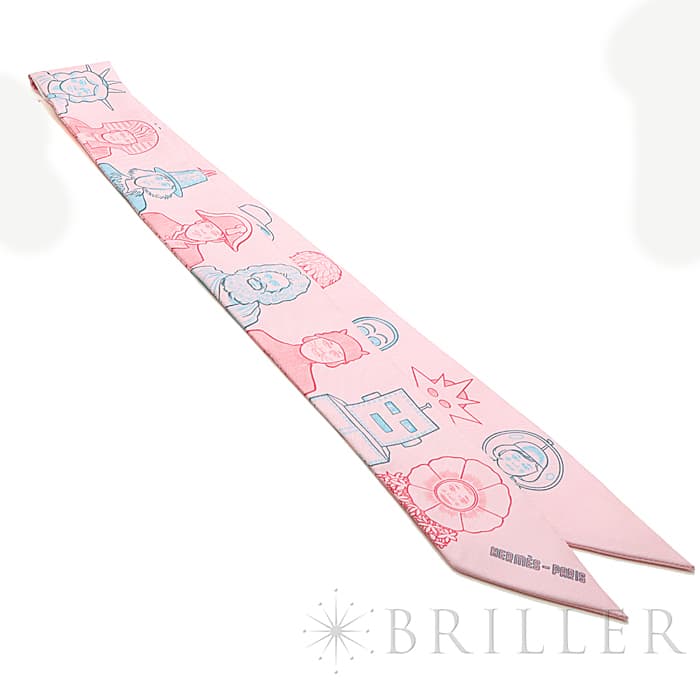 HERMES エルメス ツイリー ツイリー シルク ドレスコード ピンク メイン