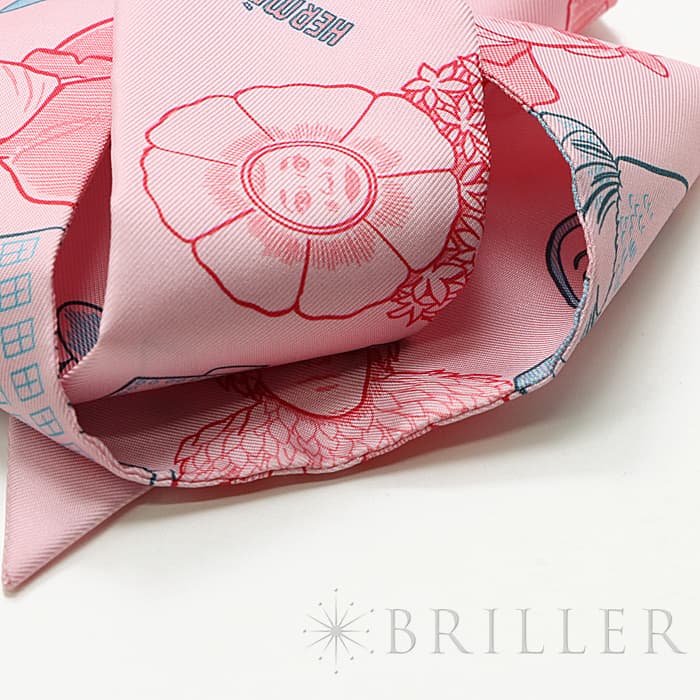 HERMES エルメス ツイリー ツイリー シルク ドレスコード ピンク 23