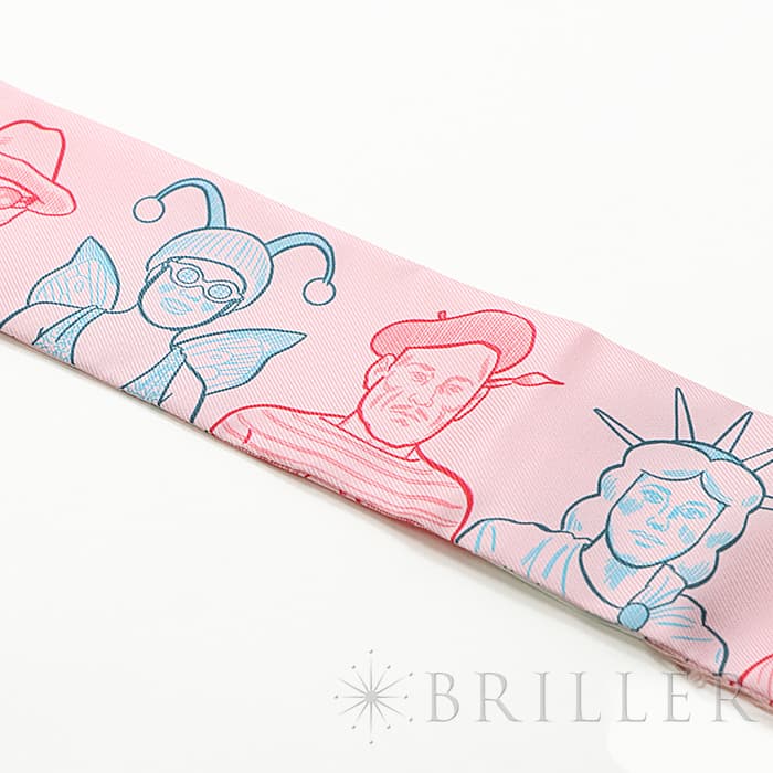 HERMES エルメス ツイリー ツイリー シルク ドレスコード ピンク 25