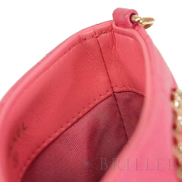 CHANEL シャネル マトラッセ チェーン フォン ホルダー キャビアスキン レザー ピンク ゴールド金具 90240354 16