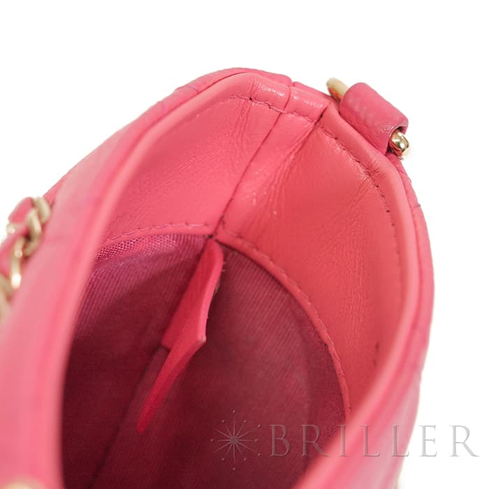 CHANEL シャネル マトラッセ チェーン フォン ホルダー キャビアスキン レザー ピンク ゴールド金具 90240354 17