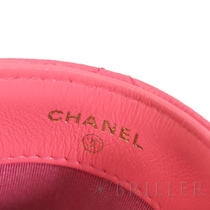 CHANEL シャネル マトラッセ チェーン フォン ホルダー キャビアスキン レザー ピンク ゴールド金具 90240354 18