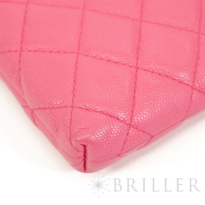 CHANEL シャネル マトラッセ チェーン フォン ホルダー キャビアスキン レザー ピンク ゴールド金具 90240354 20