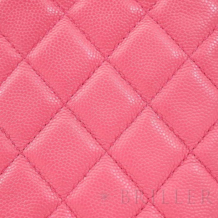 CHANEL シャネル マトラッセ チェーン フォン ホルダー キャビアスキン レザー ピンク ゴールド金具 90240354 24