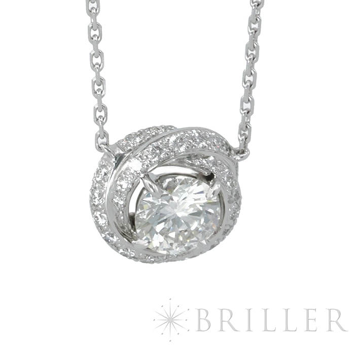 CARTIER カルティエ トリニティ ルバン ネックレス 0.72Ct ダイヤモンド ホワイトゴールド 9