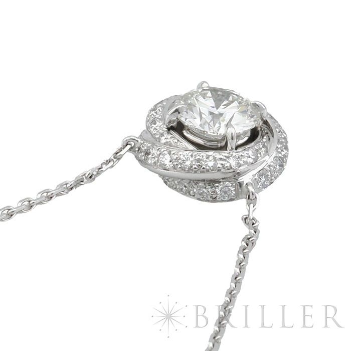 CARTIER カルティエ トリニティ ルバン ネックレス 0.72Ct ダイヤモンド ホワイトゴールド 10