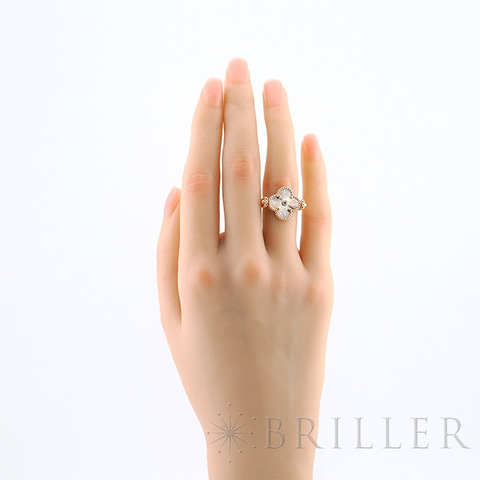 Van Cleef & Arpels ヴァン クリーフ&アーペル アルハンブラ ヴィンテージアルハンブラ リバーシブル リング ローズゴールド カーネリアン 8号 VCARP7U500 13