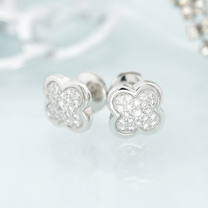 Van Cleef & Arpels ヴァン クリーフ&アーペル ピュアアルハンブラ ピアス パヴェダイヤモンド ホワイトゴールド VCARA38200 2