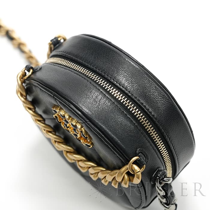 CHANEL シャネル シャネル19 AP0945 19 ラウンド クラッチ チェーン ショルダー バッグ レザー ブラック 11