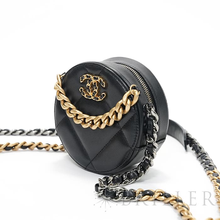 CHANEL シャネル シャネル19 AP0945 19 ラウンド クラッチ チェーン ショルダー バッグ レザー ブラック 13