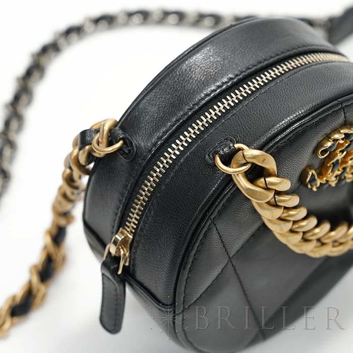 CHANEL シャネル シャネル19 AP0945 19 ラウンド クラッチ チェーン ショルダー バッグ レザー ブラック 14