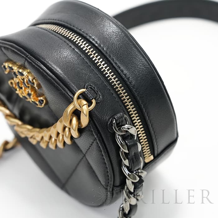 CHANEL シャネル シャネル19 AP0945 19 ラウンド クラッチ チェーン ショルダー バッグ レザー ブラック 15