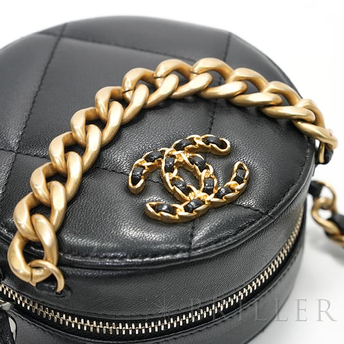 CHANEL シャネル シャネル19 AP0945 19 ラウンド クラッチ チェーン ショルダー バッグ レザー ブラック 18