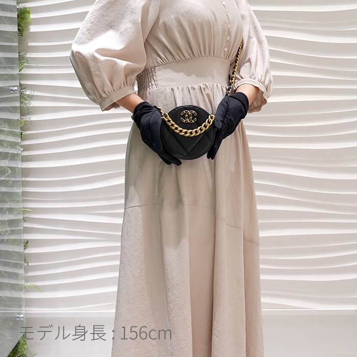 CHANEL シャネル シャネル19 AP0945 19 ラウンド クラッチ チェーン ショルダー バッグ レザー ブラック 29