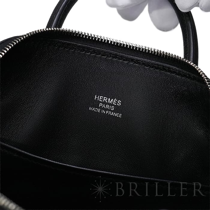 HERMES エルメス ボリード 1923 ミニ シェーブル ノワール シルバー金具 9