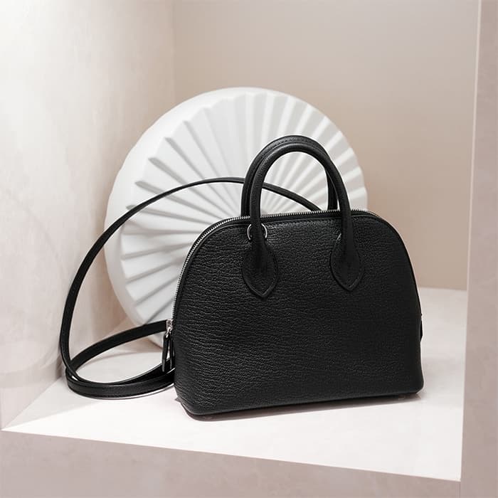 HERMES エルメス ボリード 1923 ミニ シェーブル ノワール シルバー金具 2