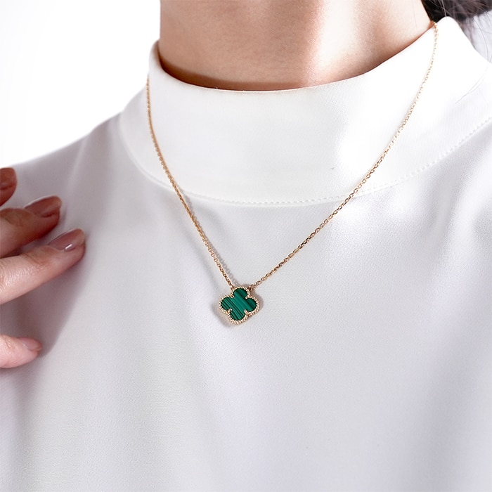 Van Cleef & Arpels ヴァン クリーフ&アーペル アルハンブラ ヴィンテージ アルハンブラ ペンダント ネックレス イエローゴールド マラカイト VCARO9VA00 14