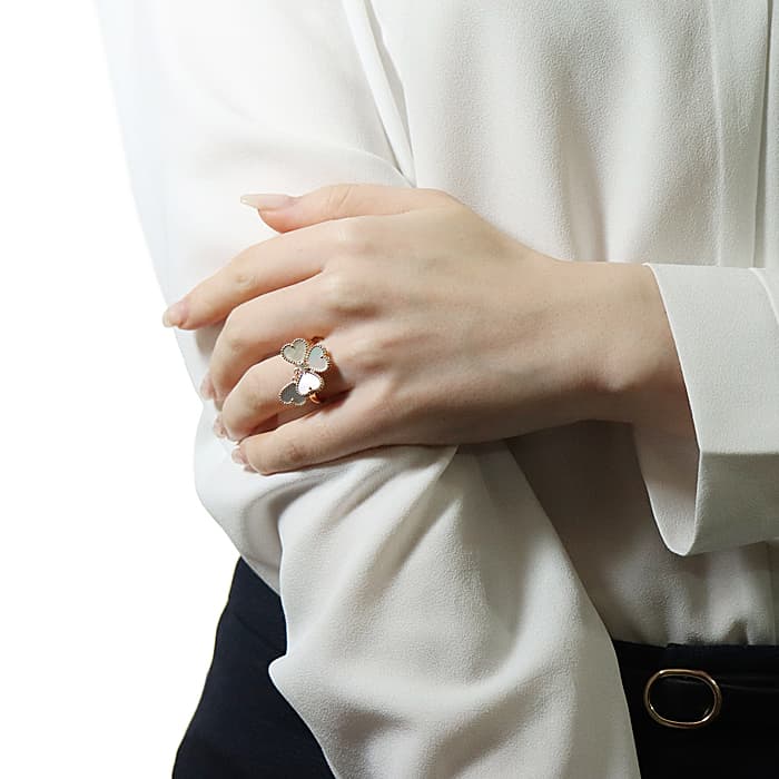 Van Cleef & Arpels ヴァン クリーフ&アーペル スウィートアルハンブラリング エフィヤージュ VCARN5P353 12号 14