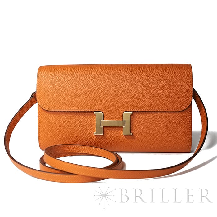 中古)HERMES エルメス コンスタンス トゥーゴー エプソン オレンジ 
