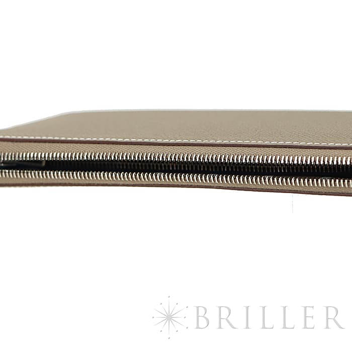 HERMES エルメス アザップ シルクイン エプソン エトゥープ/ネイビー シルバー金具 10