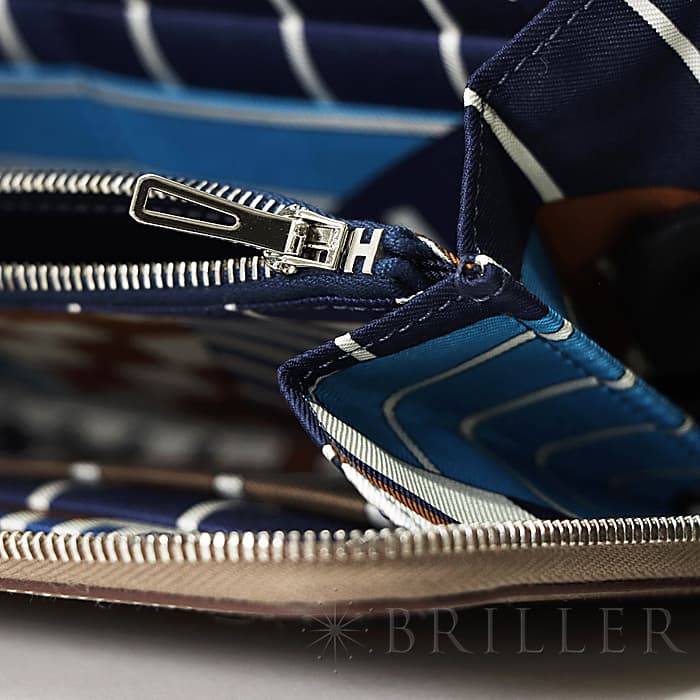 HERMES エルメス アザップ シルクイン エプソン エトゥープ/ネイビー シルバー金具 11