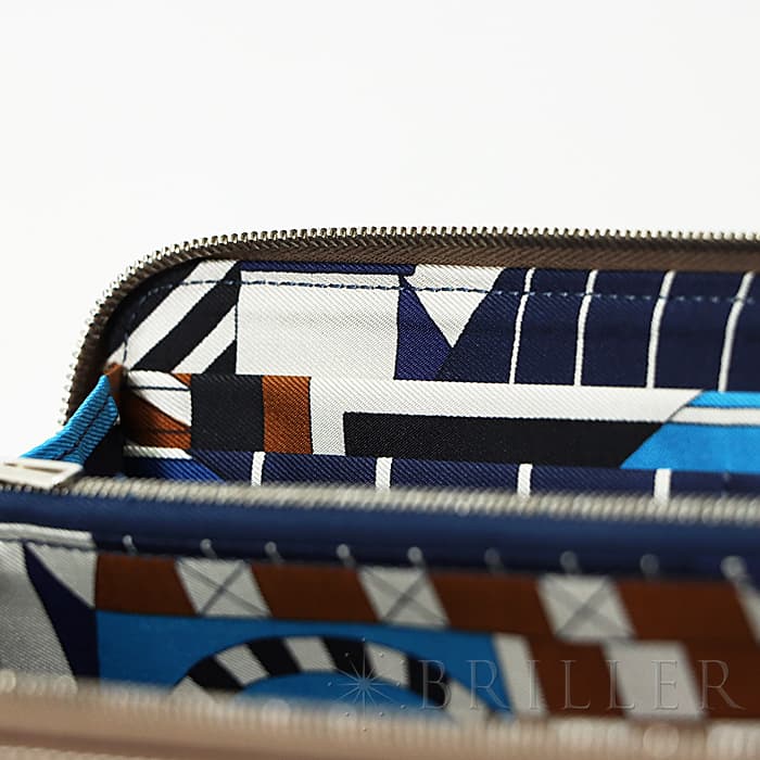 HERMES エルメス アザップ シルクイン エプソン エトゥープ/ネイビー シルバー金具 13