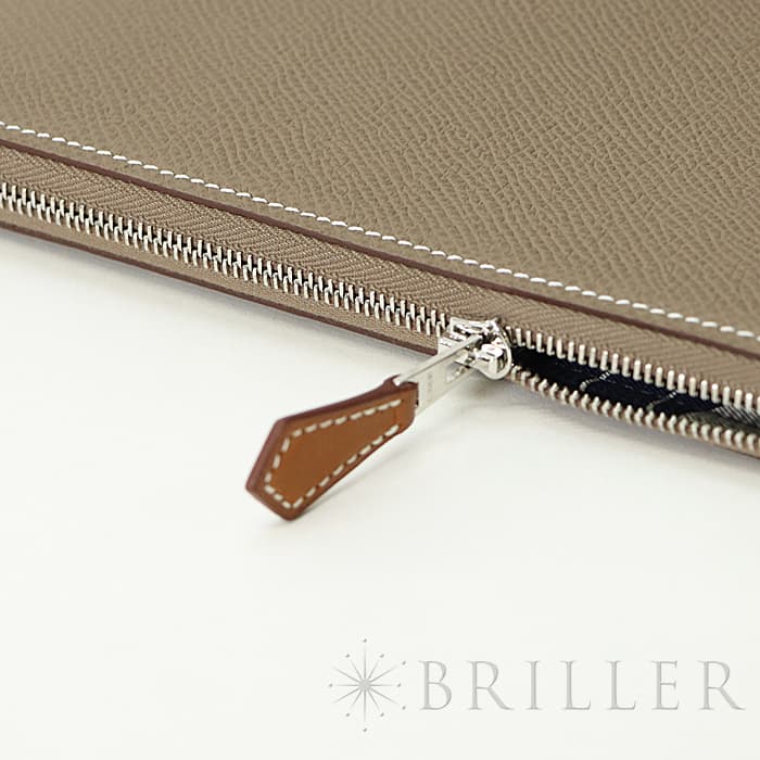 HERMES エルメス アザップ シルクイン エプソン エトゥープ/ネイビー シルバー金具 14