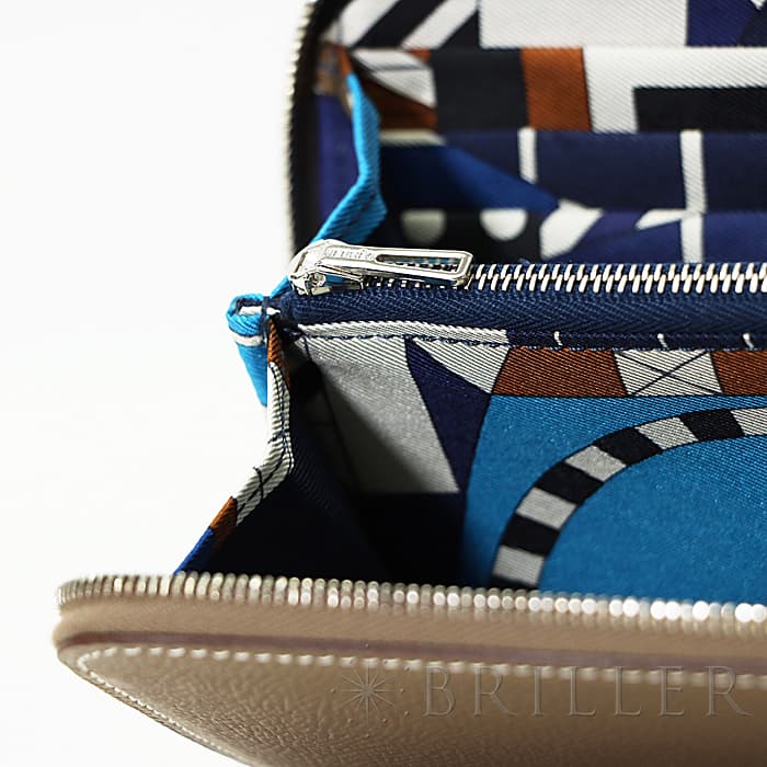 HERMES エルメス アザップ シルクイン エプソン エトゥープ/ネイビー シルバー金具 15