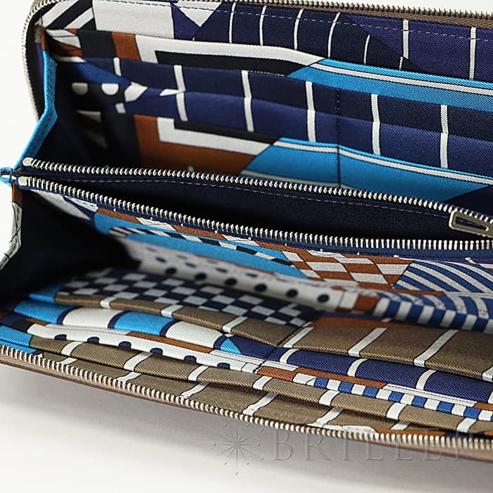 HERMES エルメス アザップ シルクイン エプソン エトゥープ/ネイビー シルバー金具 16