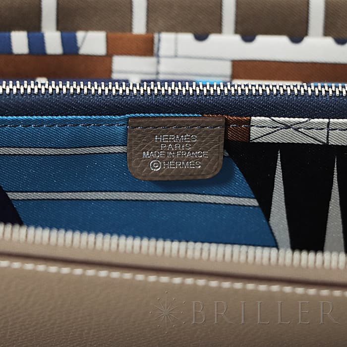 HERMES エルメス アザップ シルクイン エプソン エトゥープ/ネイビー シルバー金具 19