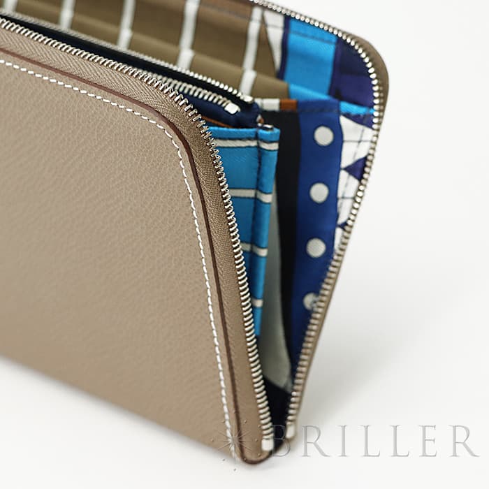 HERMES エルメス アザップ シルクイン エプソン エトゥープ/ネイビー シルバー金具 21