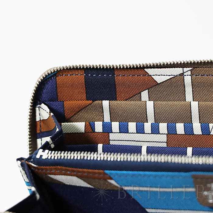 HERMES エルメス アザップ シルクイン エプソン エトゥープ/ネイビー シルバー金具 26