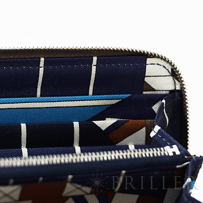 HERMES エルメス アザップ シルクイン エプソン エトゥープ/ネイビー シルバー金具 27