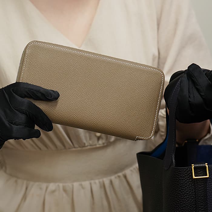 HERMES エルメス アザップ シルクイン エプソン エトゥープ/ネイビー シルバー金具 29