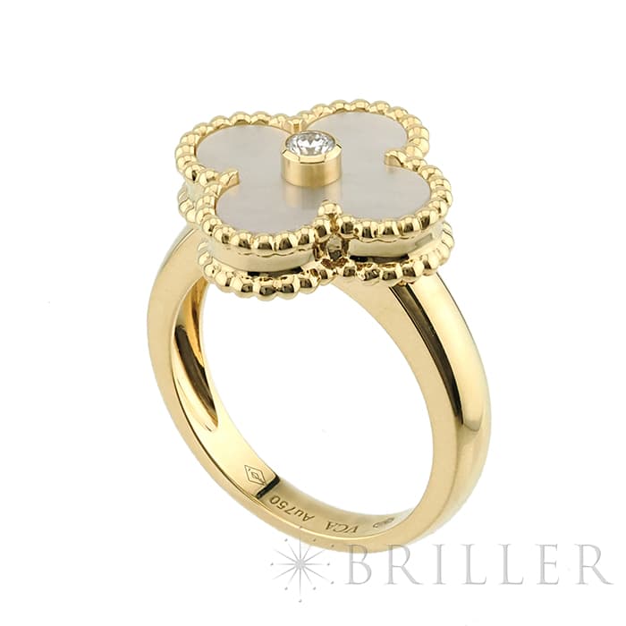 Van Cleef & Arpels ヴァン クリーフ&アーペル アルハンブラ ヴィンテージアルハンブラ リング イエローゴールド マザーオブパール ダイヤモンド VCARA41152 10
