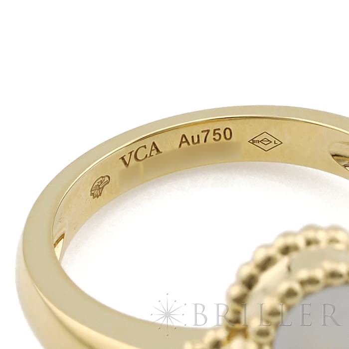 Van Cleef & Arpels ヴァン クリーフ&アーペル アルハンブラ ヴィンテージアルハンブラ リング イエローゴールド マザーオブパール ダイヤモンド VCARA41152 4