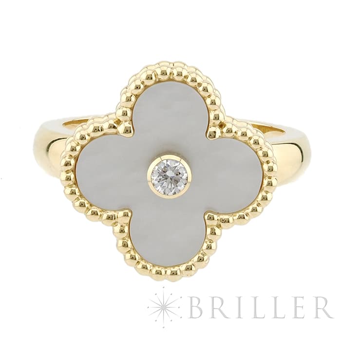Van Cleef & Arpels ヴァン クリーフ&アーペル アルハンブラ ヴィンテージアルハンブラ リング イエローゴールド マザーオブパール ダイヤモンド VCARA41152 5
