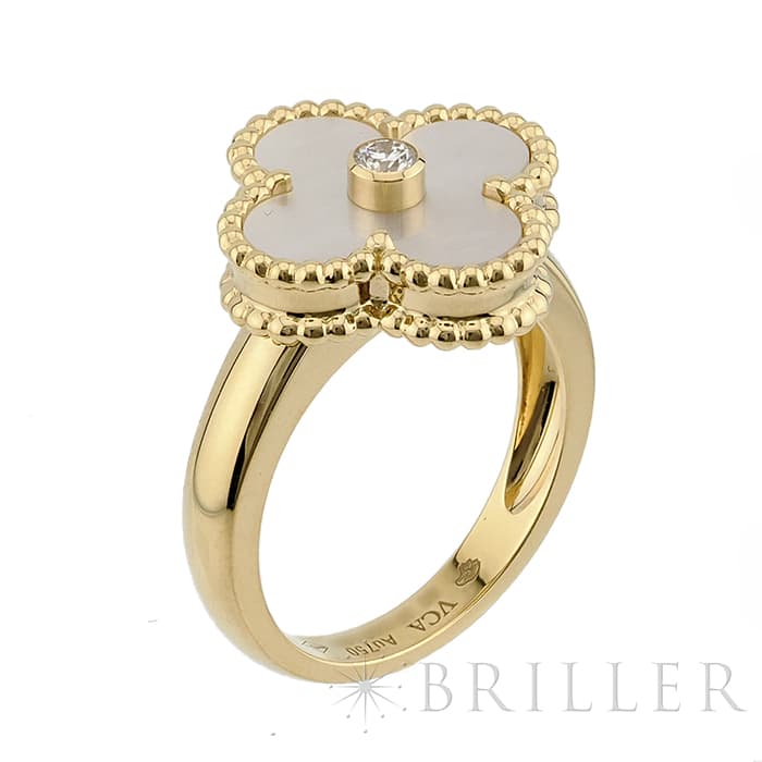 Van Cleef & Arpels ヴァン クリーフ&アーペル アルハンブラ ヴィンテージアルハンブラ リング イエローゴールド マザーオブパール ダイヤモンド VCARA41152 6
